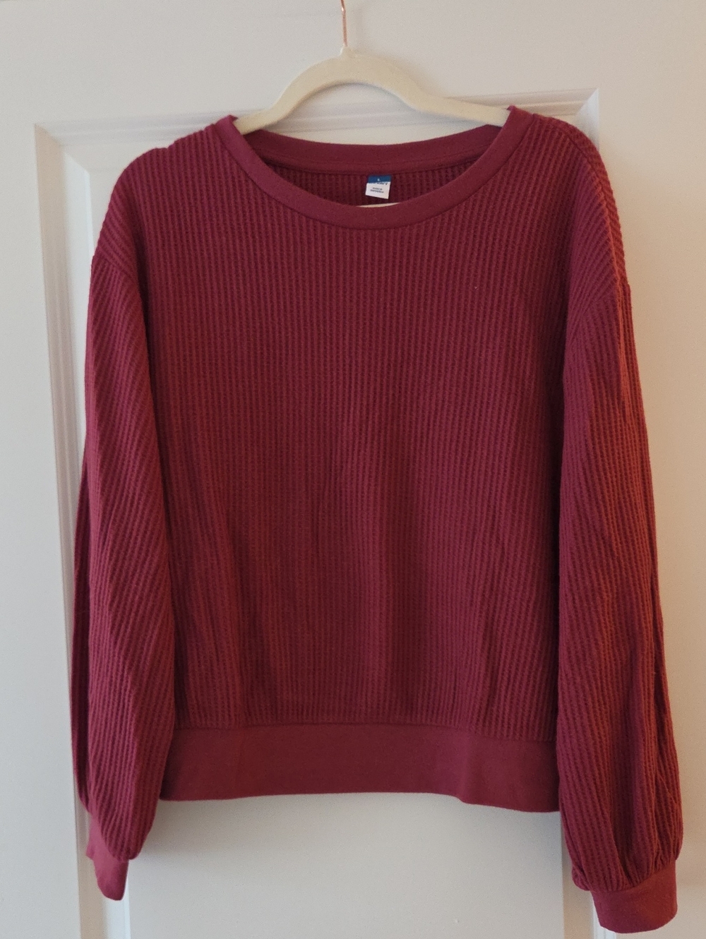 Women's Ribbed Pullover- Burgundy